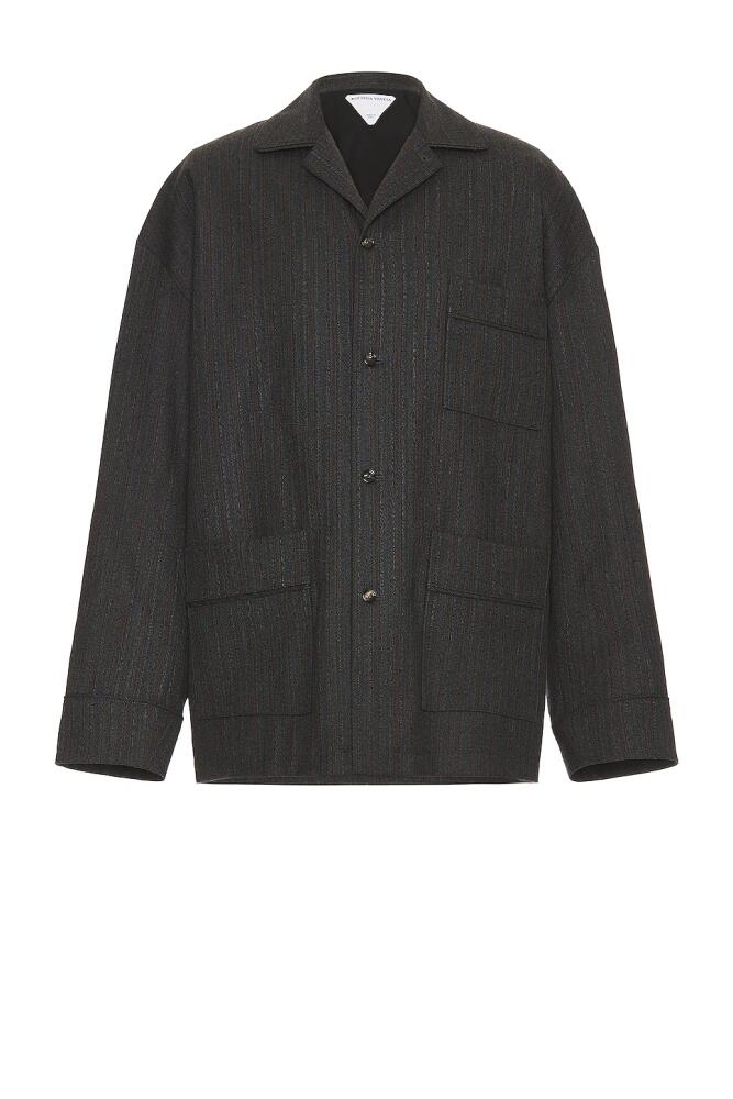 Bottega Veneta Pinstripe Chevron Jacket in Grey Cover