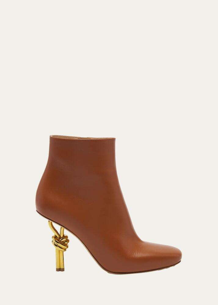 Bottega Veneta Leather Knot-Heel Ankle Booties Cover