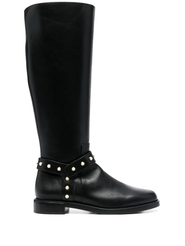 Stuart Weitzman studded knee-high leather boots - Black Cover