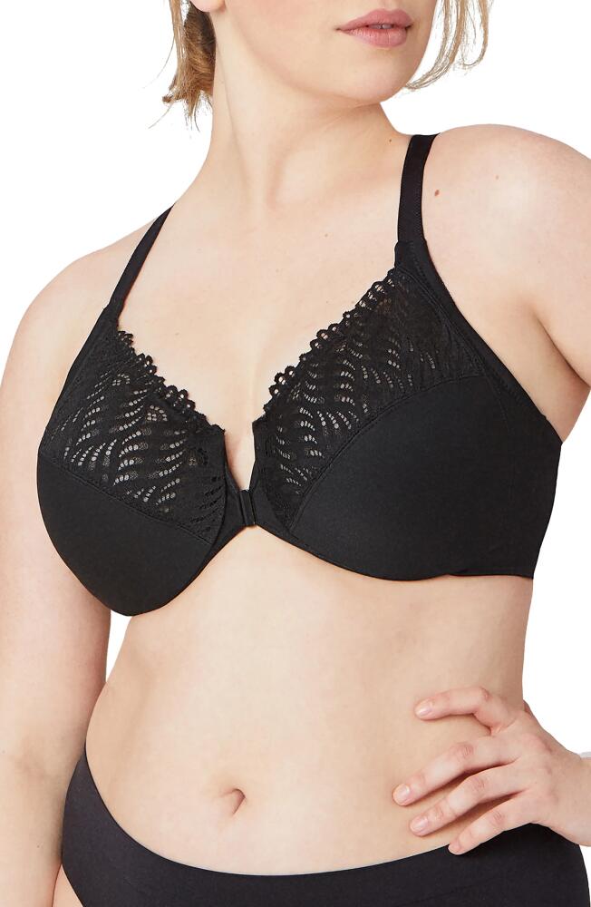 Glamorise WonderWire Front Close T-Back Underwire Bra in Black Cover