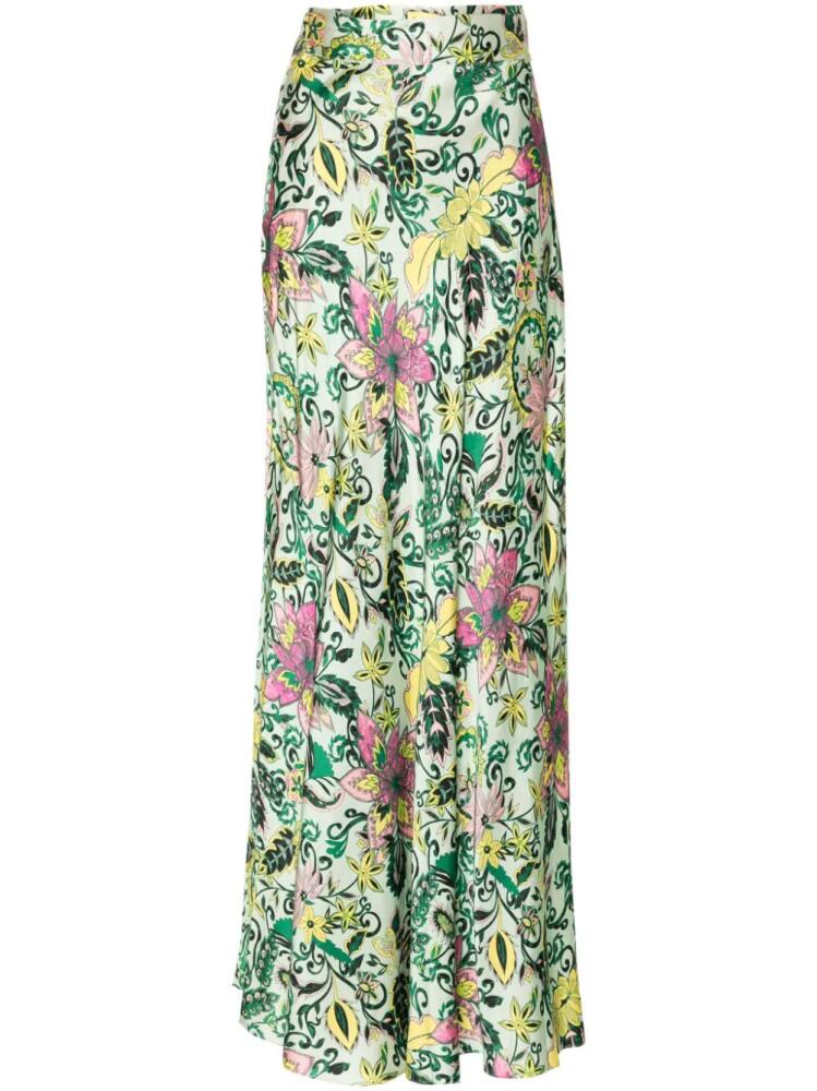 DVF Diane von Furstenberg Krisa reversible maxi skirt - Green Cover