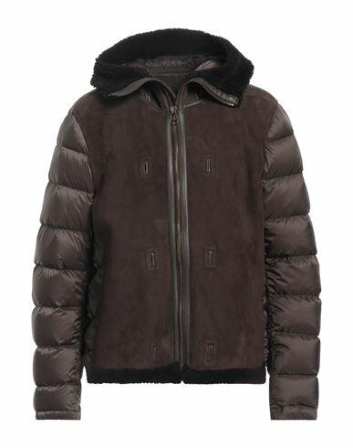 Ten C Man Puffer Dark brown Shearling, Polyamide Cover