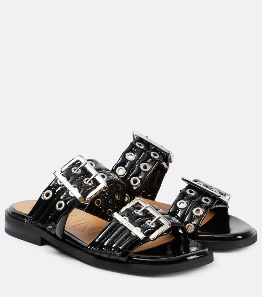 Ganni Studded patent leather sandals Cover