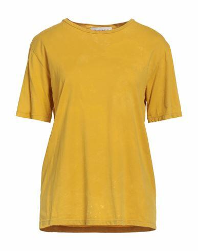 Brand Unique Woman T-shirt Ocher Cotton Cover