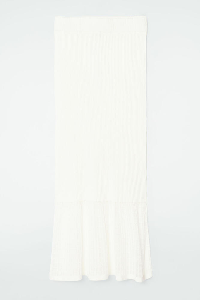 COS LACE-STITCH RIBBED-KNIT MIDI SKIRT Cover