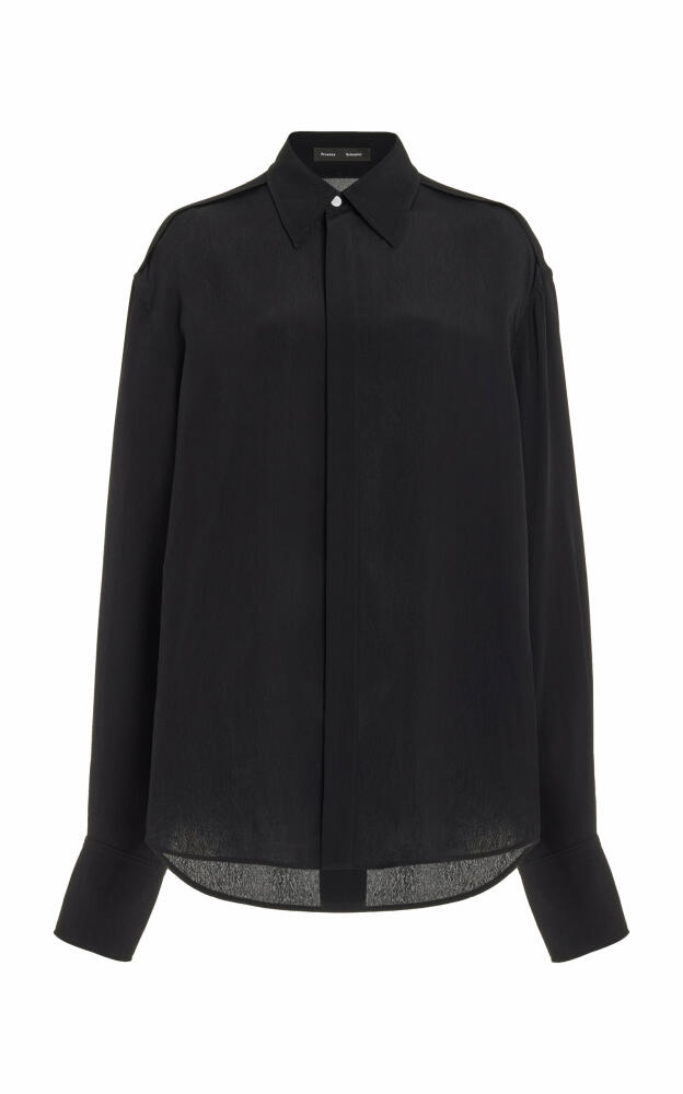 Proenza Schouler - Textured Marocaine Shirt - Black Cover