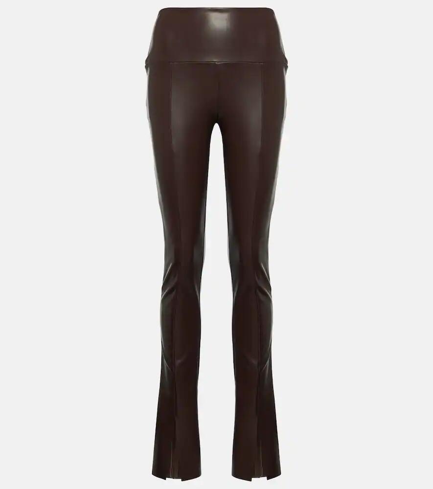 Norma Kamali High-rise faux leather flared leggings Cover