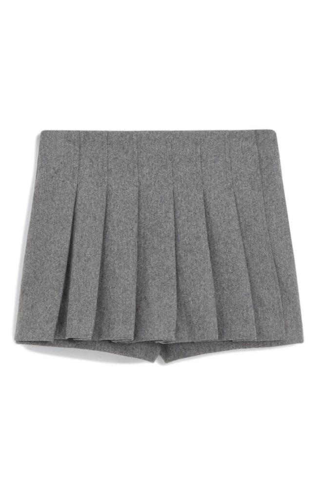 MANGO Pleated Wool Blend Miniskort in Grey Cover