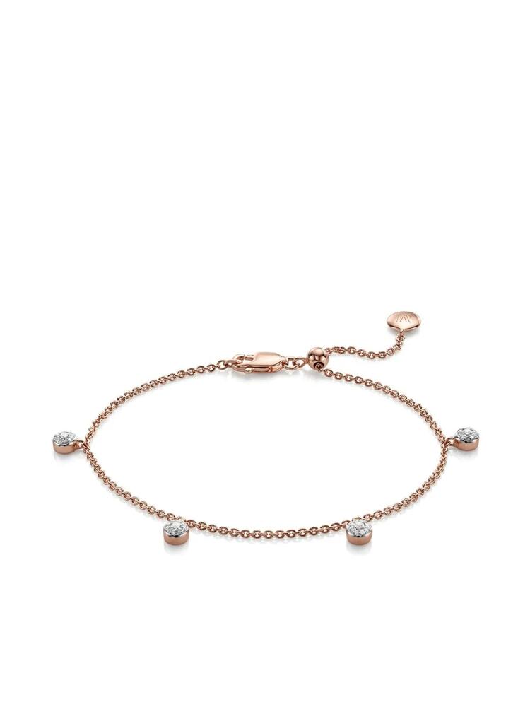 Monica Vinader 18kt rose gold vermeil Fiji Tiny Button diamond bracelet - Pink Cover