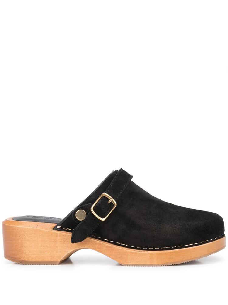 RE/DONE buckle-detail suede mules - Black Cover