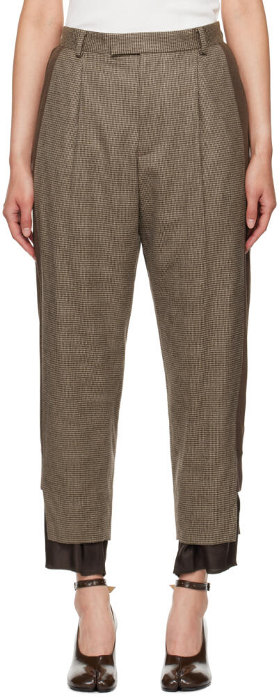 UNDERCOVER Brown Houndstooth Trousers Cover