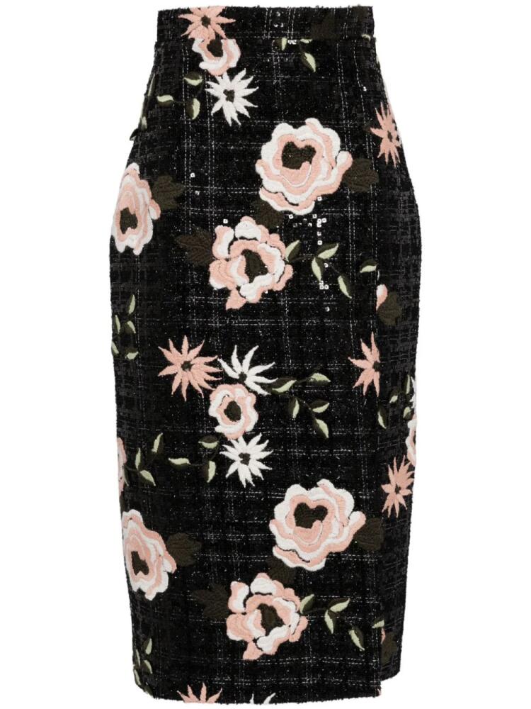 Elie Saab embroidered tweed skirt - Black Cover