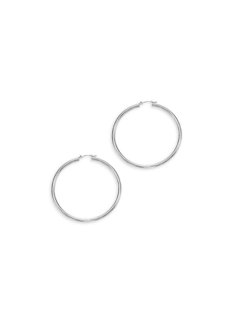 AWE INSPIRED Women's Sterling Silver Hoop Earrings Cover