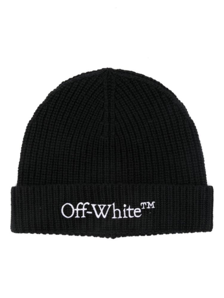 Off-White logo-embroidered beanie hat - Black Cover