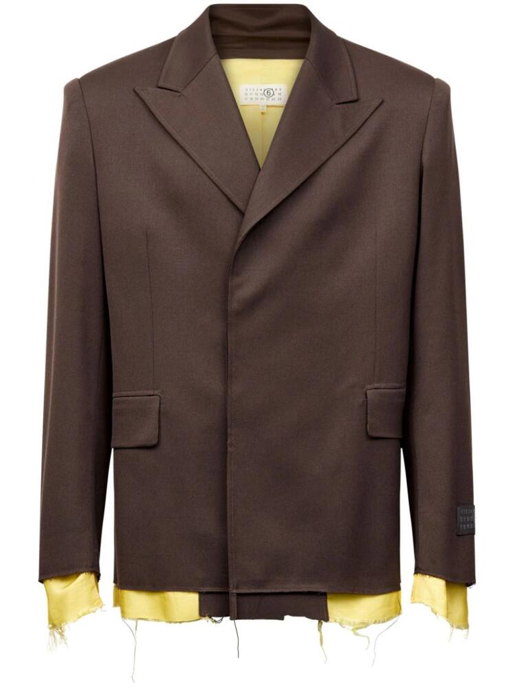 MM6 Maison Margiela contrasting long-sleeve blazer - Brown Cover