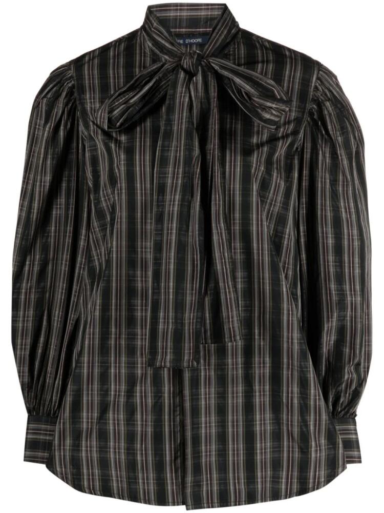 Sofie D'hoore pussy bow-collar plaid check-print blouse - Black Cover