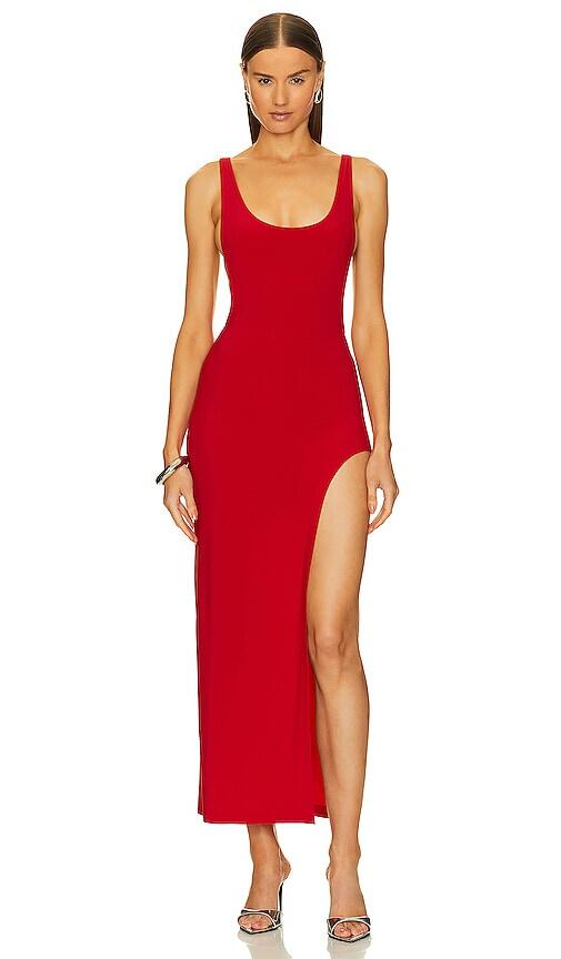 Norma Kamali Marissa Wide Slit Gown in Red Cover