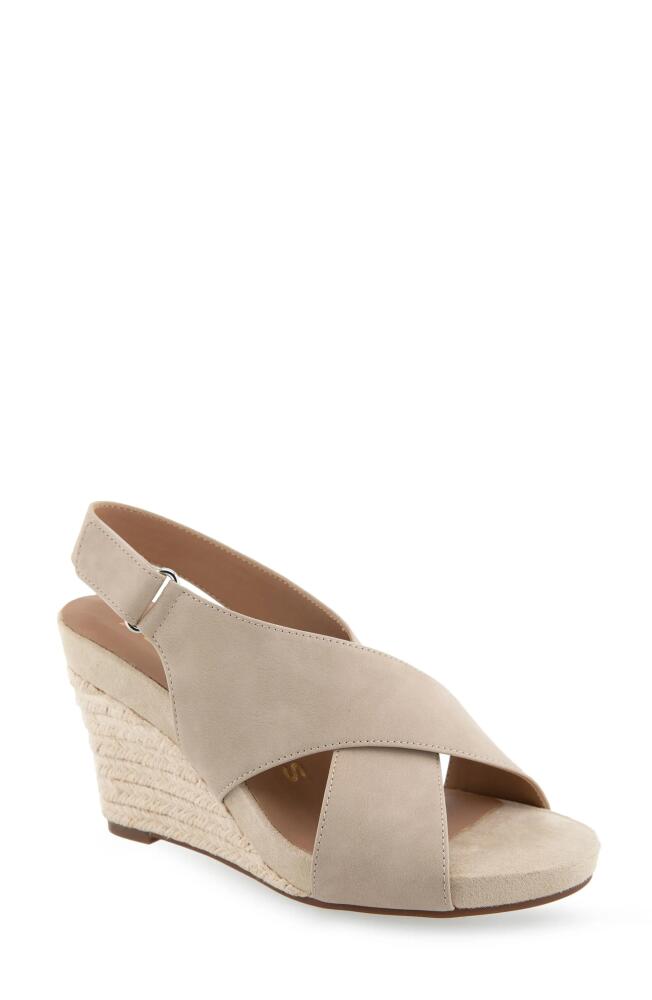 Aerosoles Payton Espadrille Wedge Sandal in Pale Khaki Faux Nubuck Cover