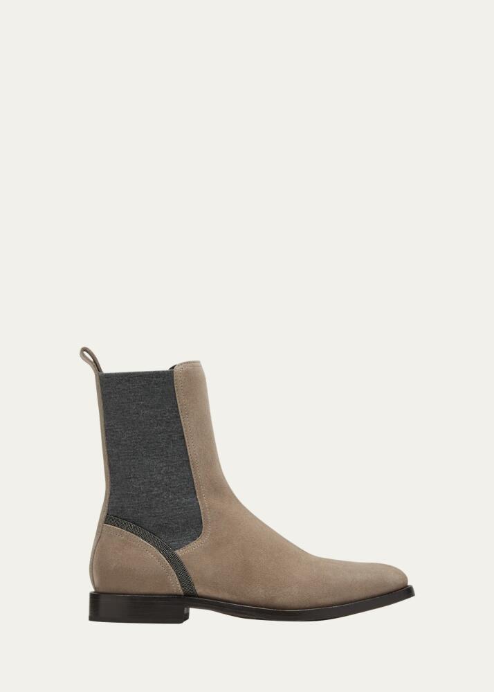 Brunello Cucinelli Monili Suede Chelsea Boots Cover