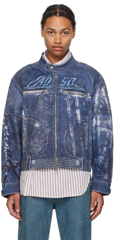 Andersson Bell Blue Zen Trompe L'œil Rider Denim Jacket Cover