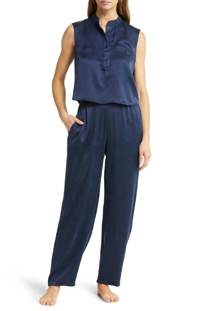 Lunya Washable Silk Sleeveless Pajamas in Deep Blue Cover