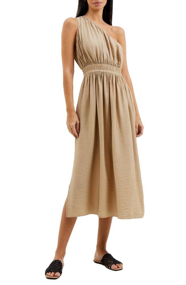 French Connection Faron One-Shoulder Crinkle Dress in Incense Cover