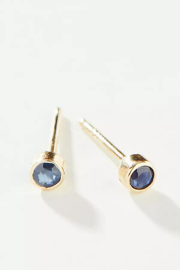 Maya Brenner 14k Yellow Gold Birthstone Post Earrings Cover