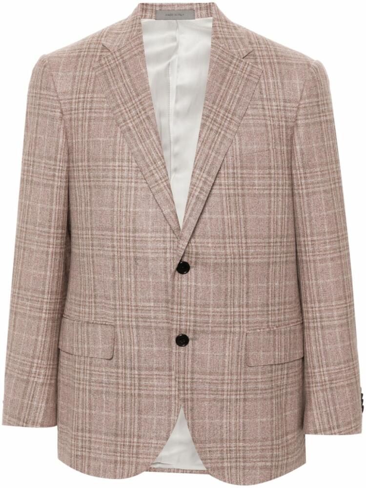 Corneliani check-pattern blazer - Pink Cover