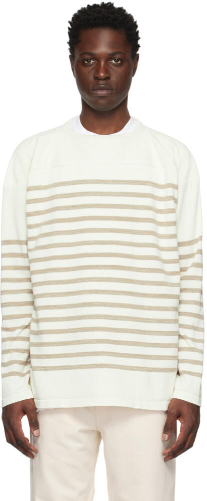 nanamica White Striped Sweater Cover