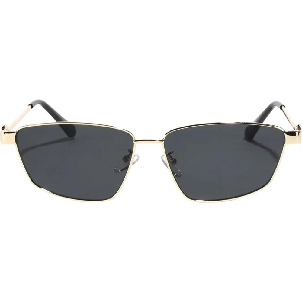 Fifth & Ninth Cleo 60mm Polarized Geometric Sunglasses in Black/Gold Cover