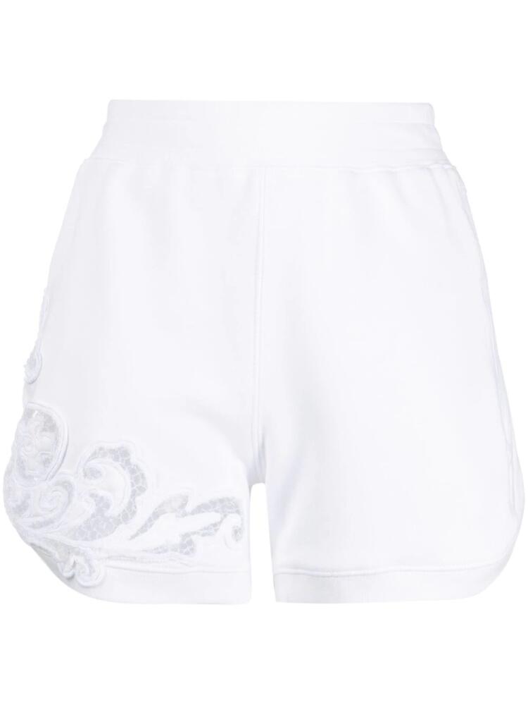 Ermanno Scervino lace-trim high-waisted shorts - White Cover