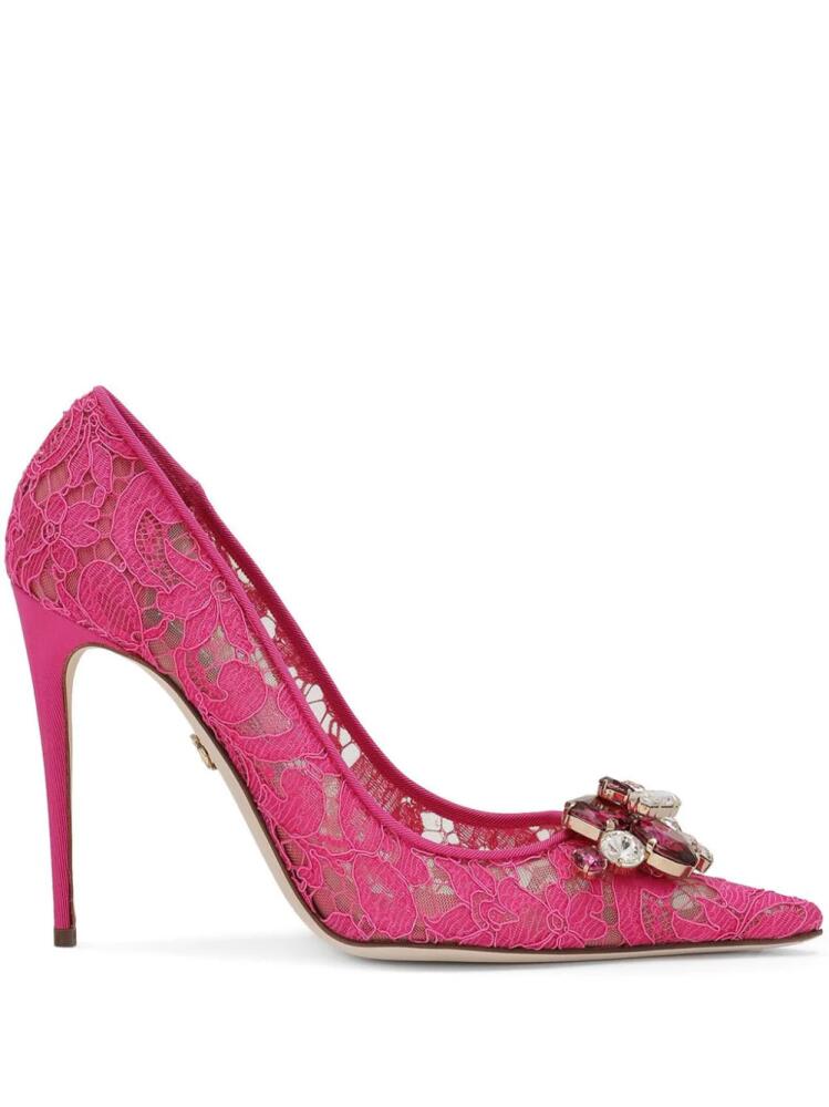 Dolce & Gabbana Belucci 90mm lace pumps - Pink Cover