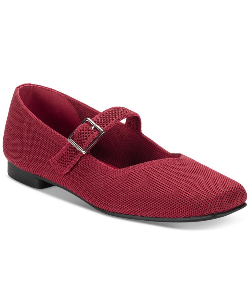 Style & Co Women's Broadwayy Mary Jane Flats, Created For Macy's - Red Knit Cover