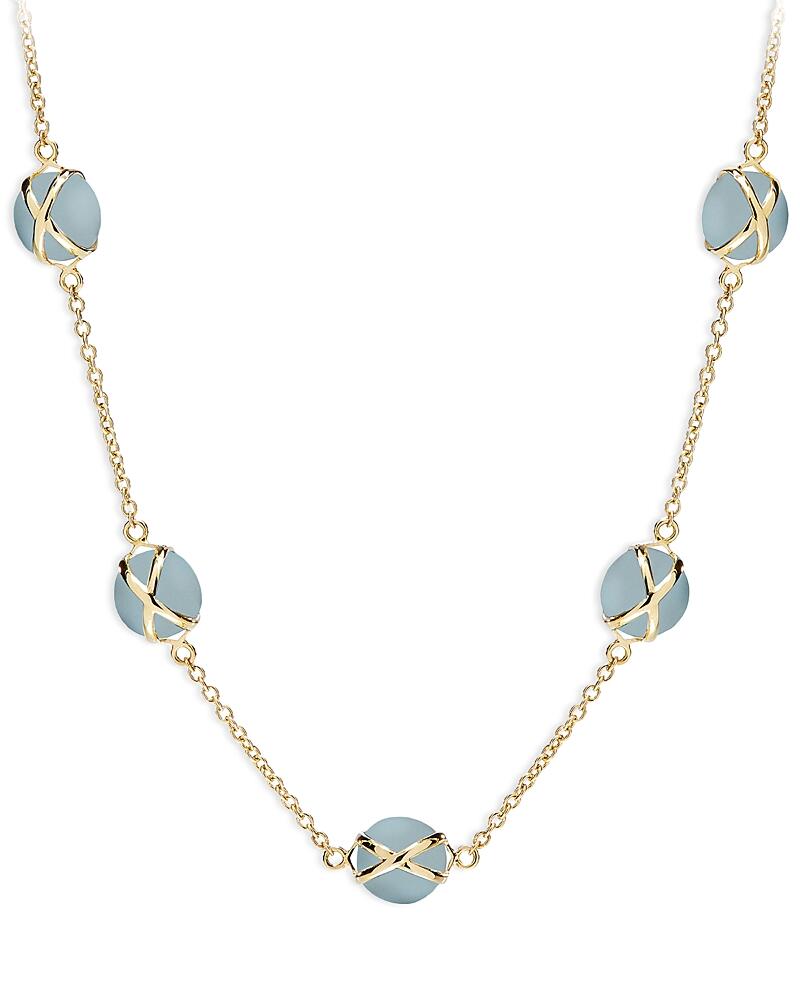 L. Klein 18K Yellow Gold Prisma Aquamarine Crossover Collar Necklace, 16-18 Cover