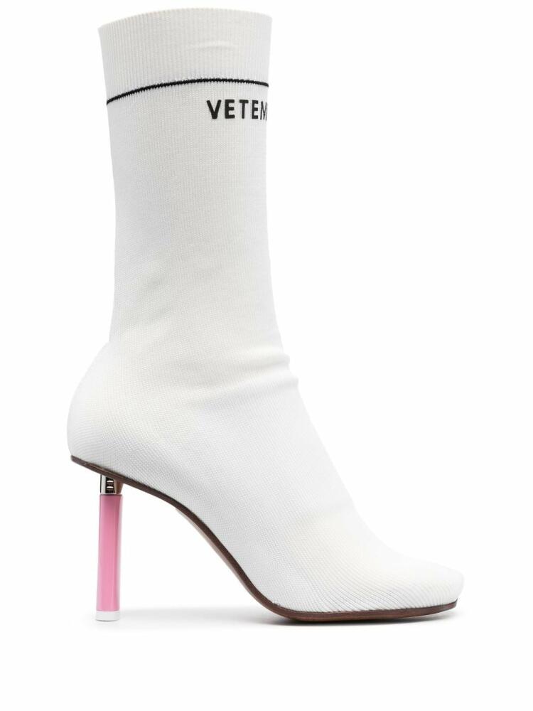 VETEMENTS heeled ankle sock boots - White Cover