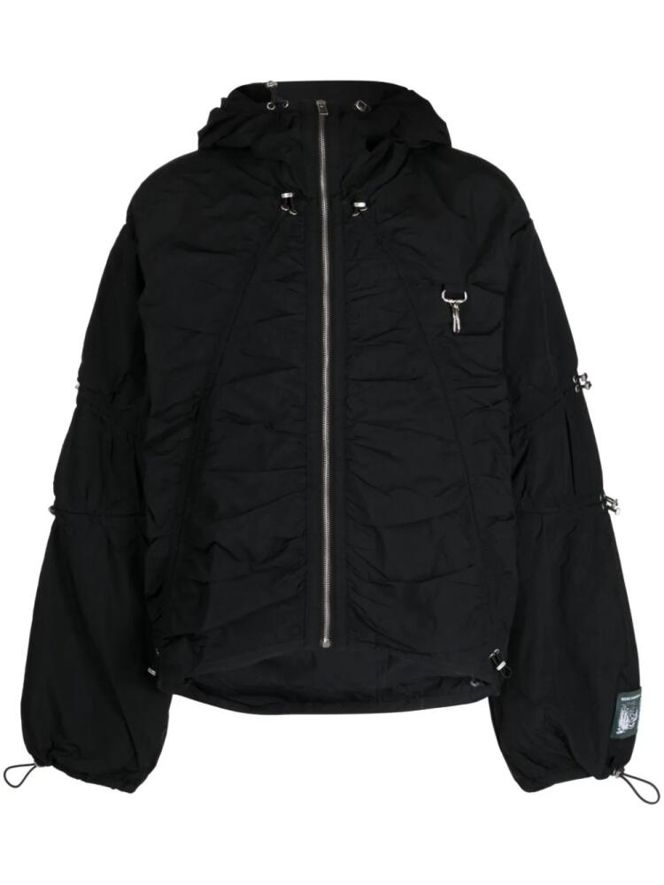 Reese Cooper drawstring zip-up hooded jacket - Black Cover