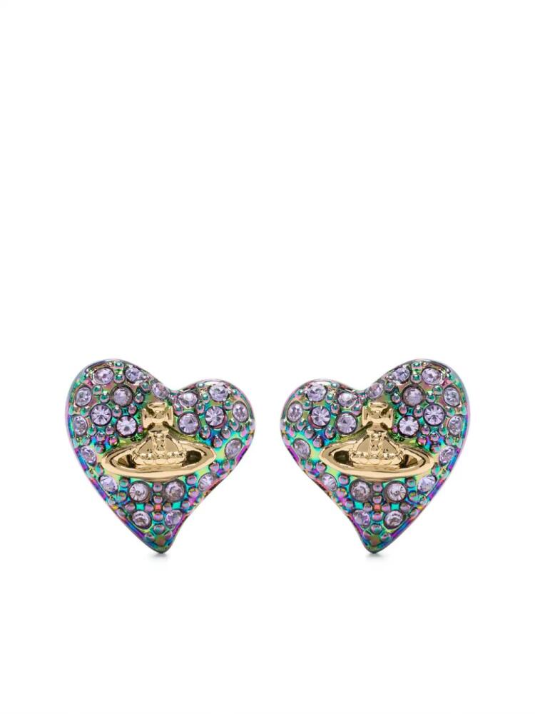 Vivienne Westwood Tiny Diamante Heart earrings - Silver Cover