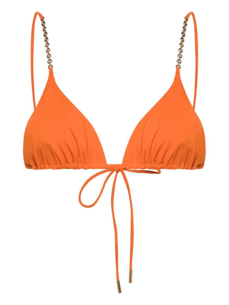 Saint Laurent chain-link triangle-cup bikini top - Orange Cover