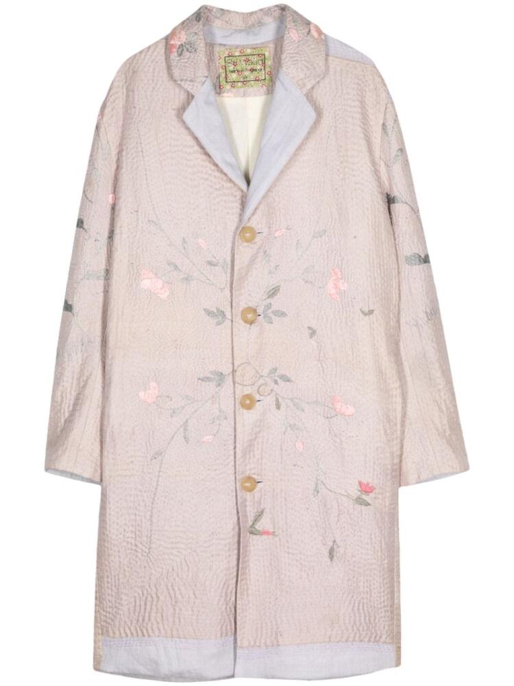 By Walid flower-embroidered coat - Pink Cover