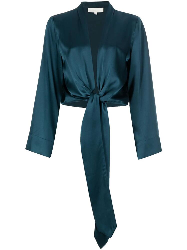 Michelle Mason long sleeved tie-waist blouse - Blue Cover