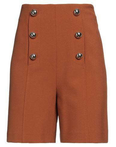 Simona Corsellini Woman Shorts & Bermuda Shorts Tan Polyester, Viscose, Cotton, Elastane Cover