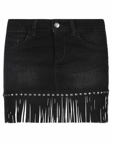 Liu •jo Woman Denim skirt Black Cotton, Elastane Cover