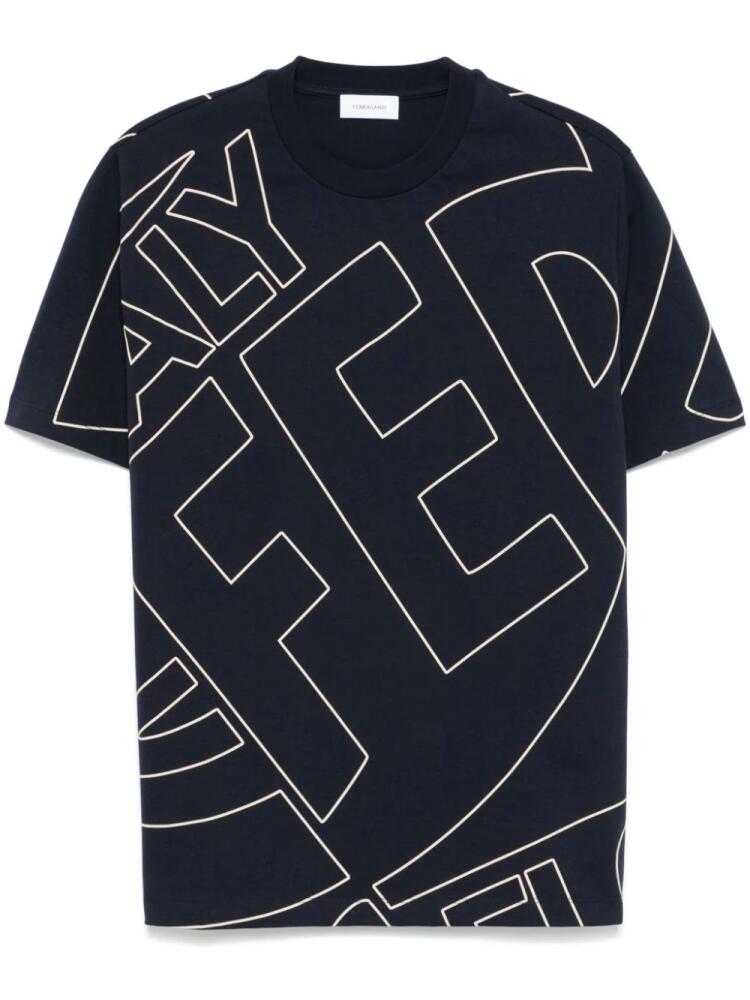 Ferragamo graphic-print T-shirt - Blue Cover