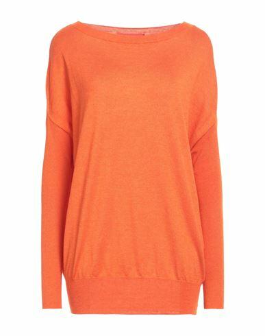 Wild Cashmere Woman Sweater Orange Silk, Cashmere Cover