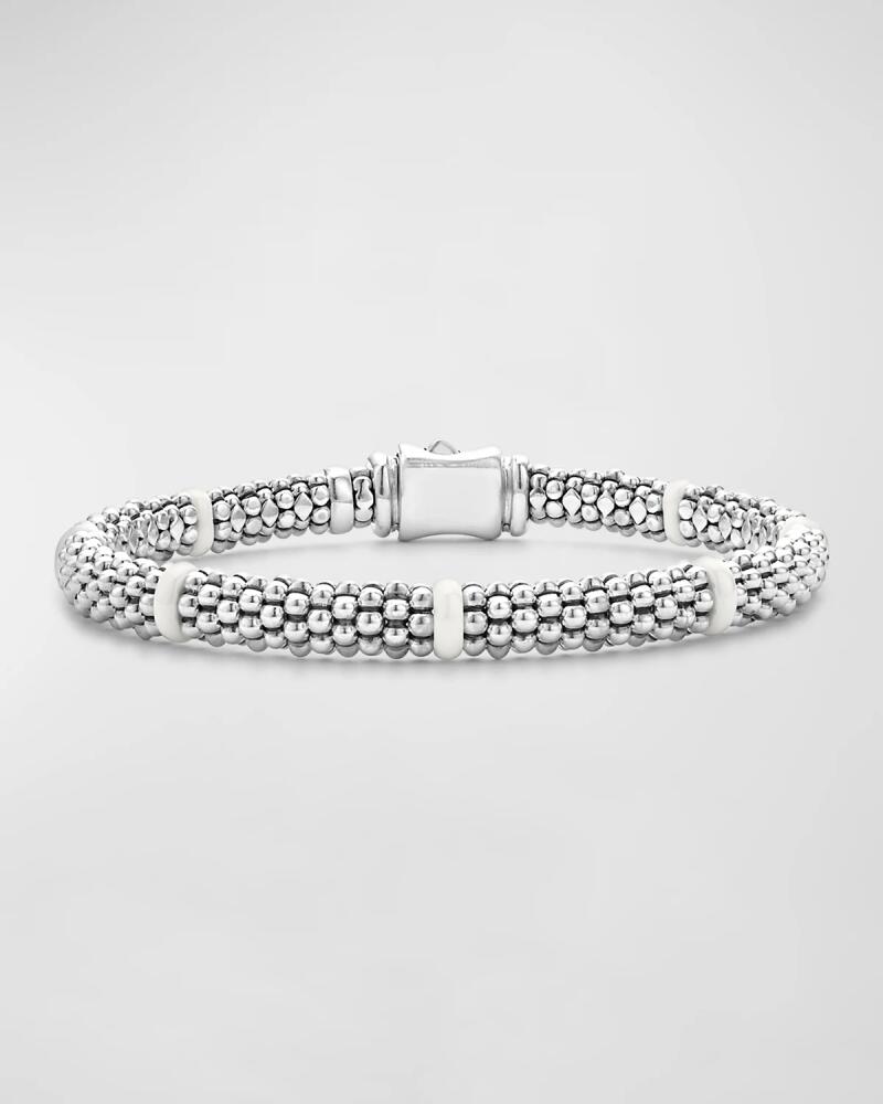 LAGOS Sterling Silver Caviar Ceramic Station Bracelet Cover