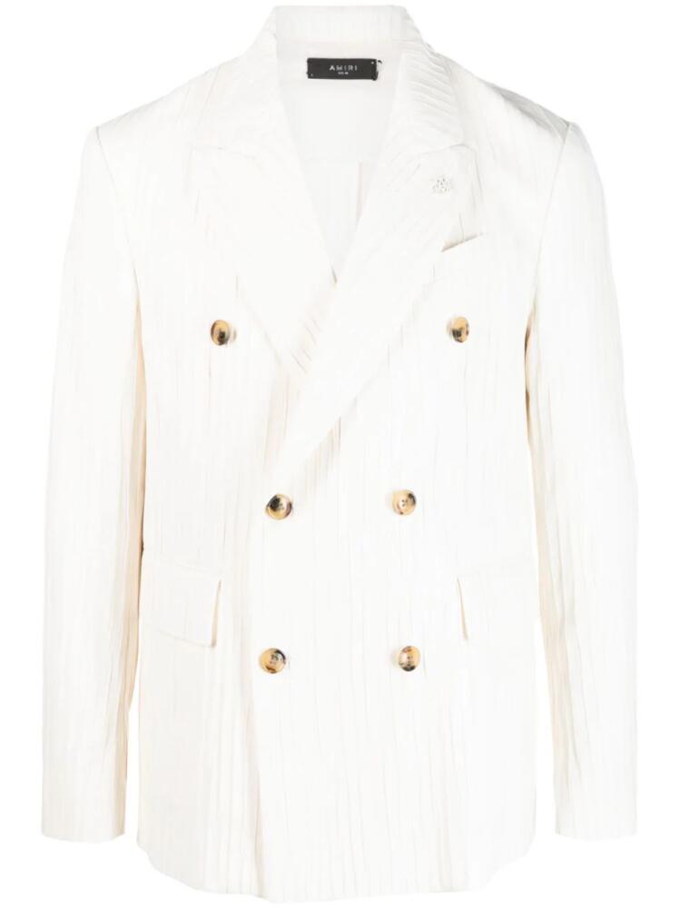 AMIRI striped double-breasted blazer - White Cover