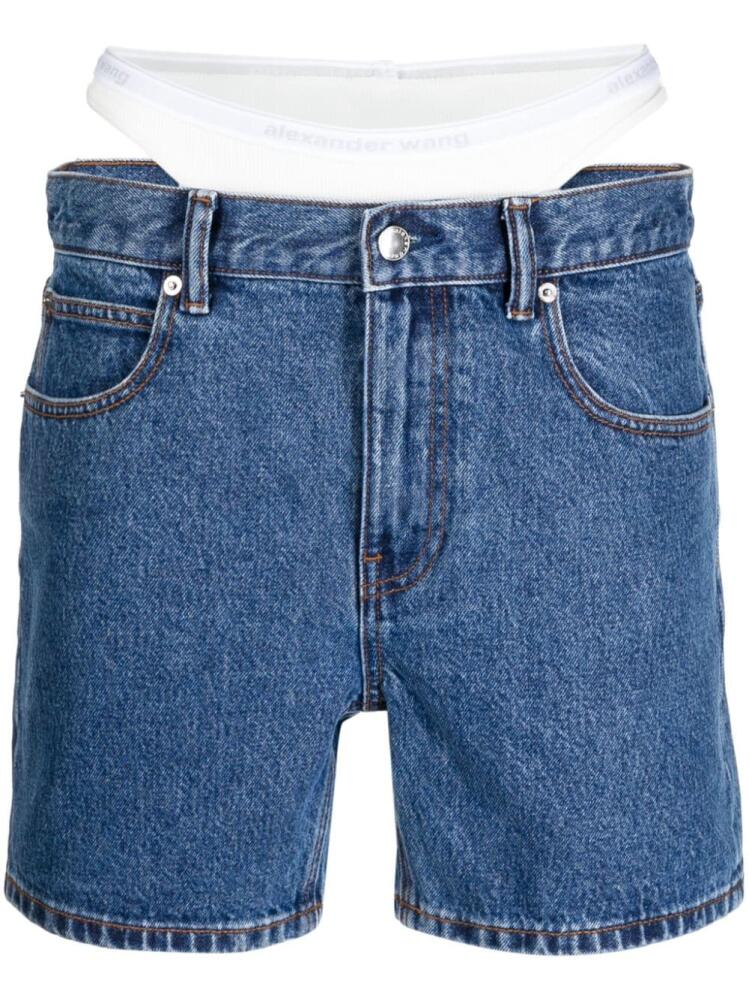 Alexander Wang low-rise layered denim shorts - Blue Cover