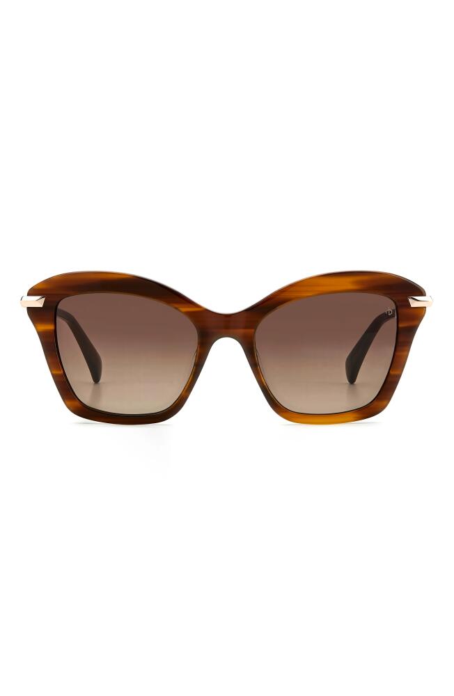 rag & bone 53mm Cat Eye Sunglasses in Brown Horn/Brown Gradient Cover