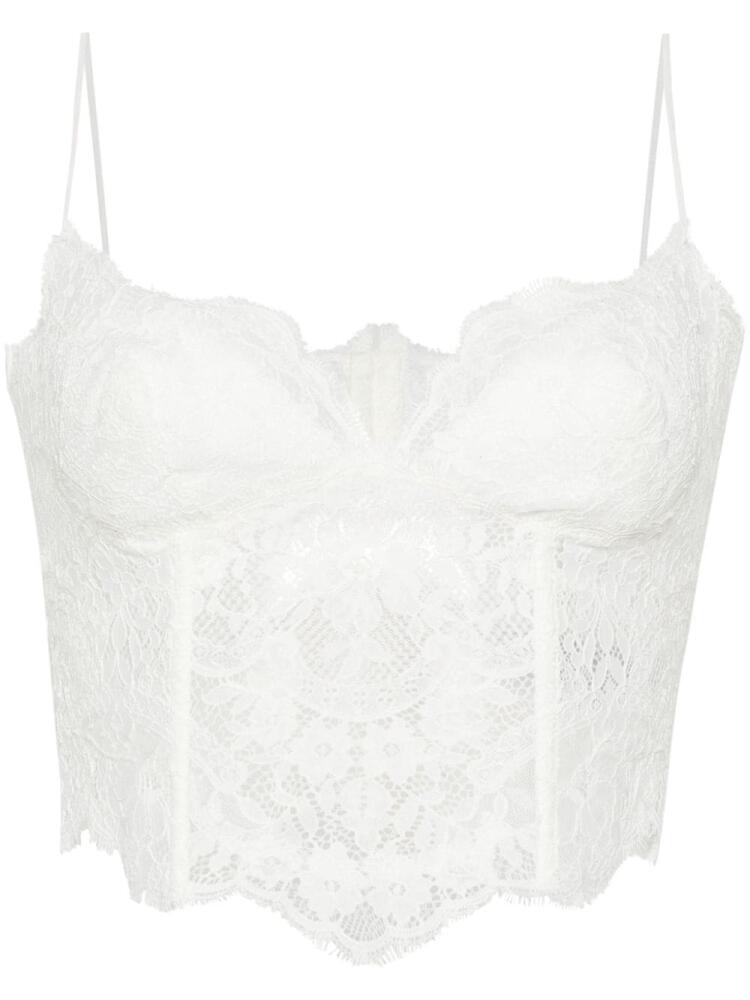 Ermanno Scervino Chantilly-lace corset top - Neutrals Cover