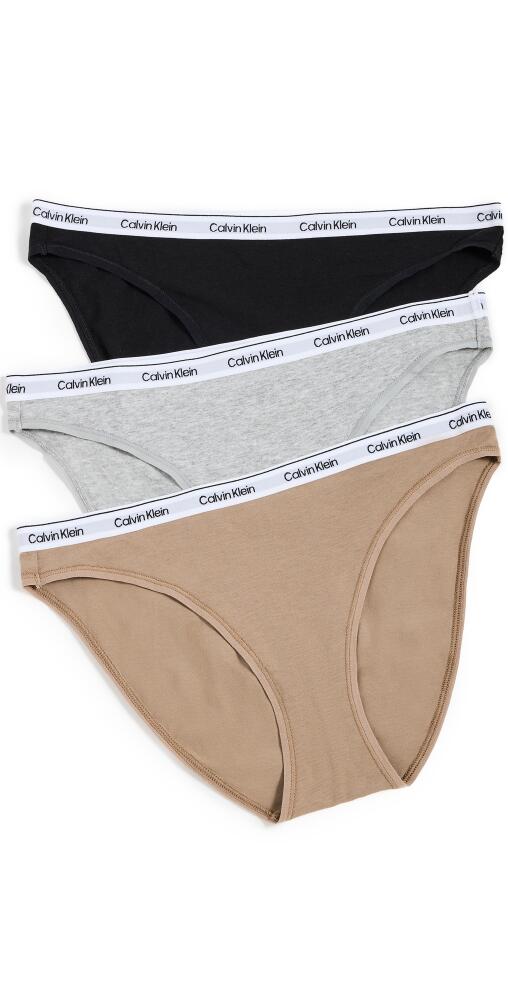 Calvin Klein Underwear Bikini Briefs 3 Pack Black/ Grey Heather / Caf Fun Cover